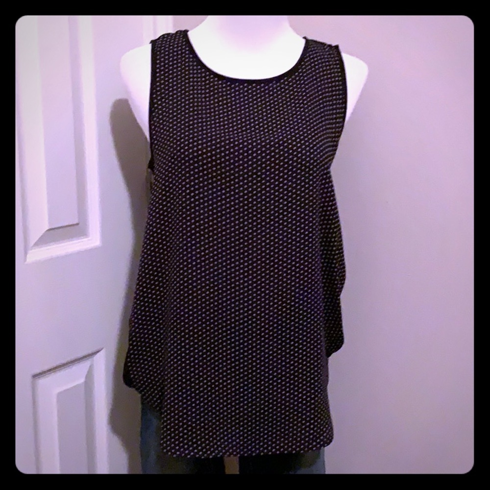 Sleeveless Polka Dot Blouse